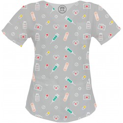 APTECZKOWY MIX bluza medyczna PREMIUM -Kolorowe bluzy medyczne we wzorki | SALUS-MED | Dla pielęgniarki lekarza