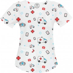 KARETKA bluza medyczna PREMIUM -Kolorowe bluzy medyczne we wzorki Ratownictwo medyczne| SALUS-MED |
