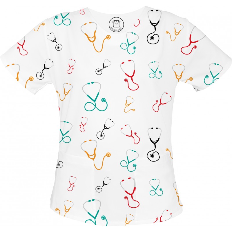 STETOSKOPY bluza medyczna -Kolorowe bluzy medyczne we wzorki RATOWNICTWO| SALUS-MED | Ratownik medyczny